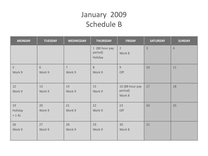 january 2009 schedule b
