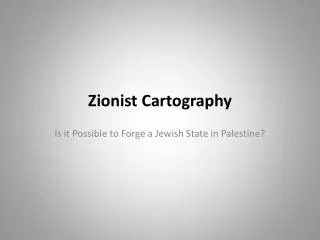 Zionist Cartography
