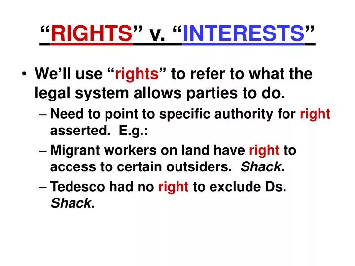 rights v interests