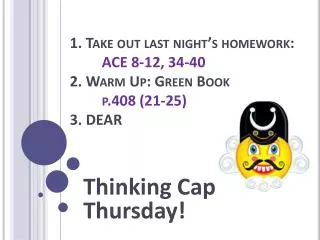 Thinking Cap Thursday!