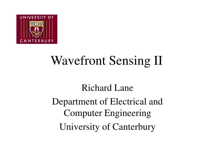 wavefront sensing ii