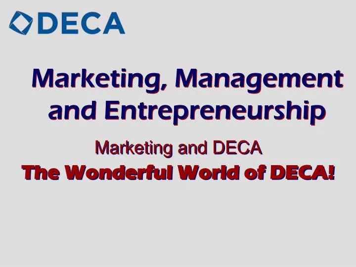 marketing management and entrepreneurship