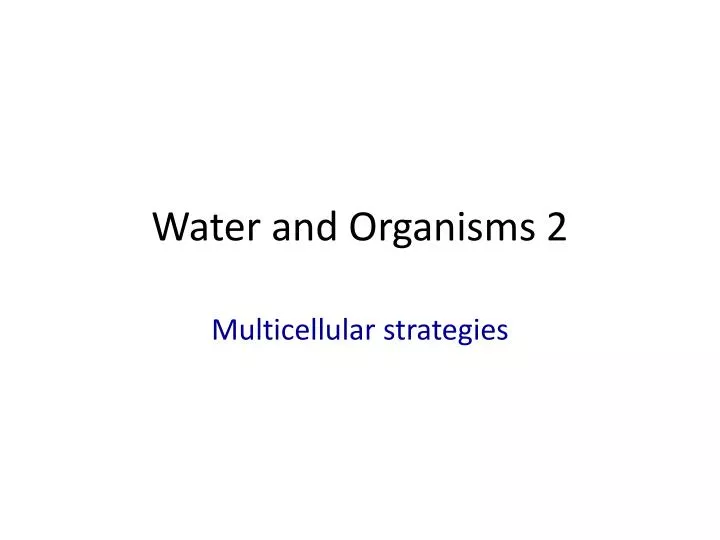 water and organisms 2