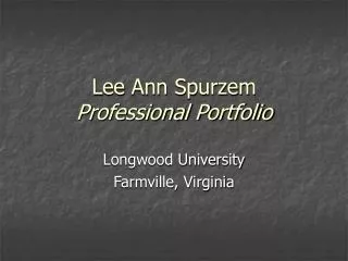 Lee Ann Spurzem Professional Portfolio