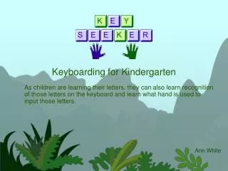 Keyboarding for Kindergarten