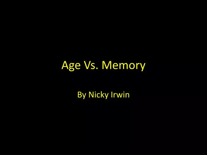 age vs memory