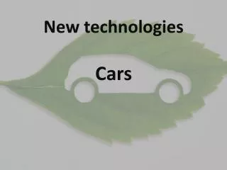 New t echnologies