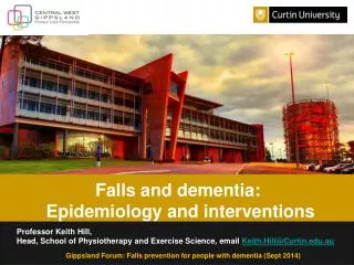 Falls and dementia: Epidemiology and interventions