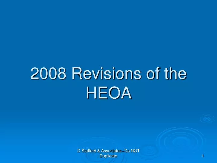 2008 revisions of the heoa