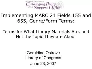 Geraldine Ostrove Library of Congress June 23, 2007