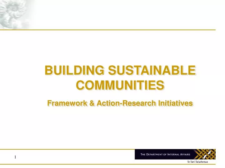 building sustainable communities framework action research initiatives