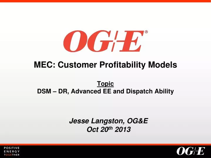 mec customer profitability models topic dsm dr advanced ee and dispatch ability