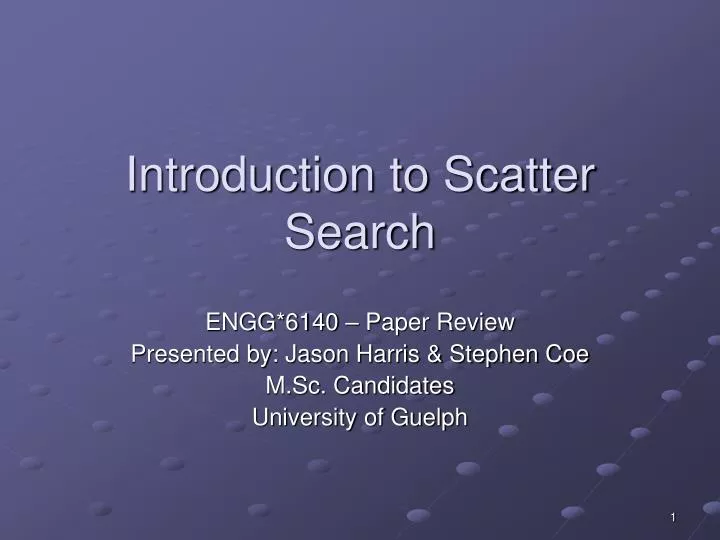 introduction to scatter search