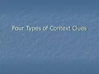 Four Types of Context Clues