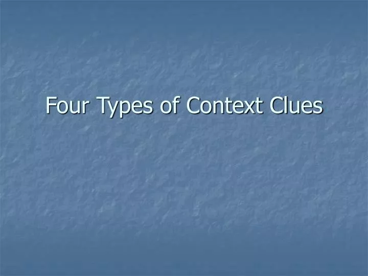 four types of context clues