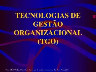 tecnologias de gest o organizacional tgo