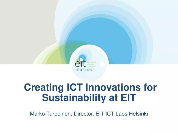 creating ict innovations for sustainability at eit