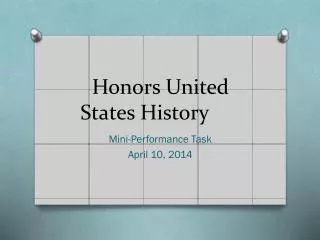 Honors United States History