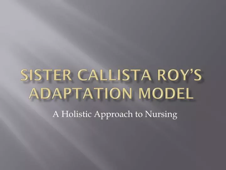 sister callista roy s adaptation model