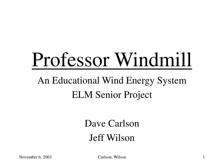 professor windmill