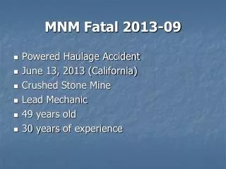 mnm fatal 2013 09