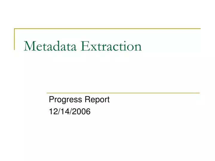 metadata extraction
