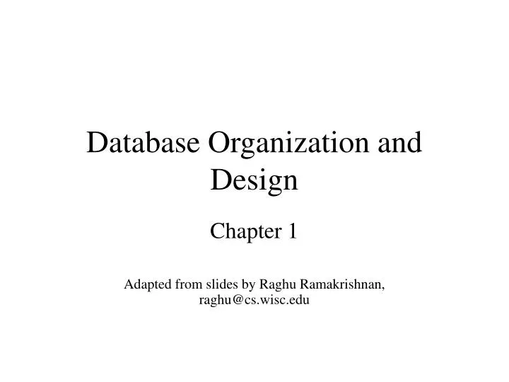 database organization and design