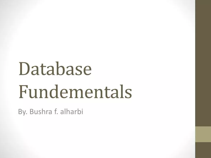 database fundementals