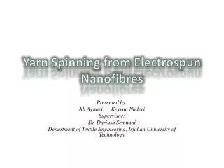 Yarn Spinning from Electrospun Nanofibres