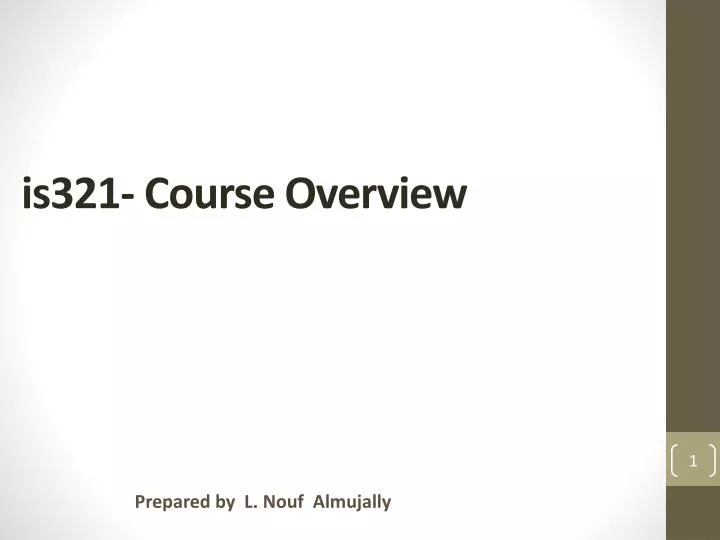 is321 course overview