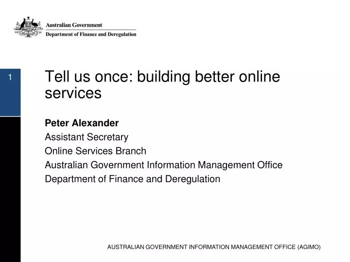 tell us once building better online services