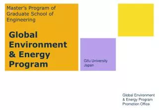 Global Environment &amp; Energy Program