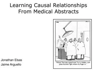 Learning Causal Relationships From Medical Abstracts