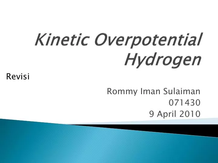 kinetic overpotential hydrogen
