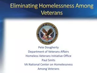 Eliminating Homelessness Among Veterans