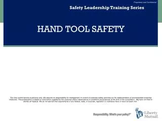HAND TOOL SAFETY