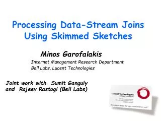 Processing Data-Stream Joins Using Skimmed Sketches