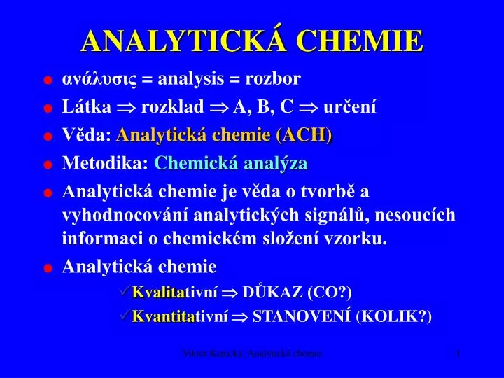 analytick chemie