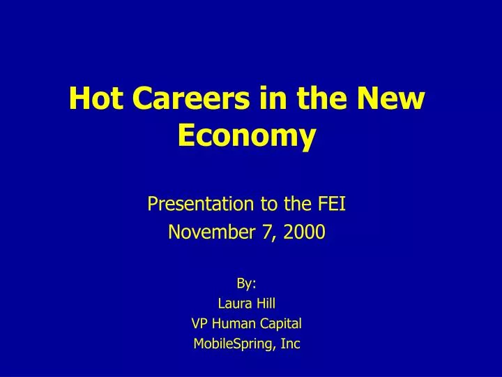 hot careers in the new economy