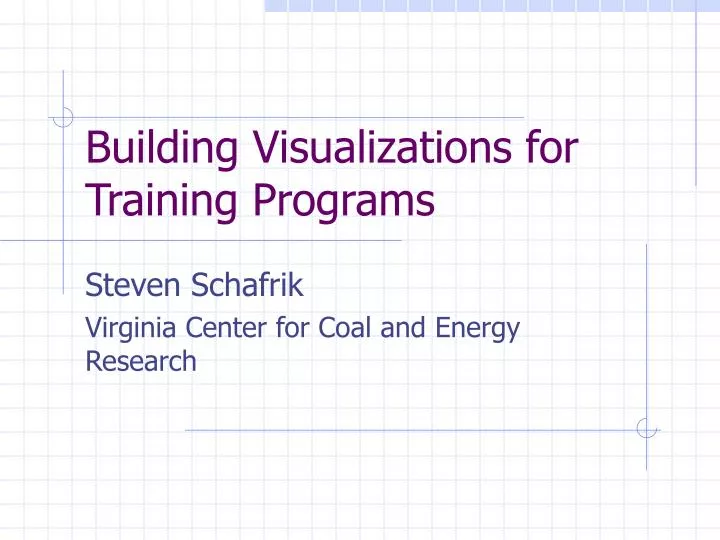 building visualizations for training programs