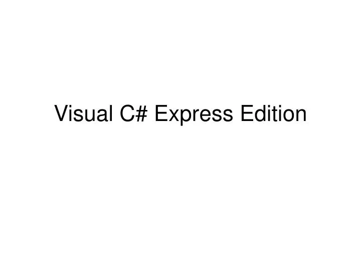 visual c express edition