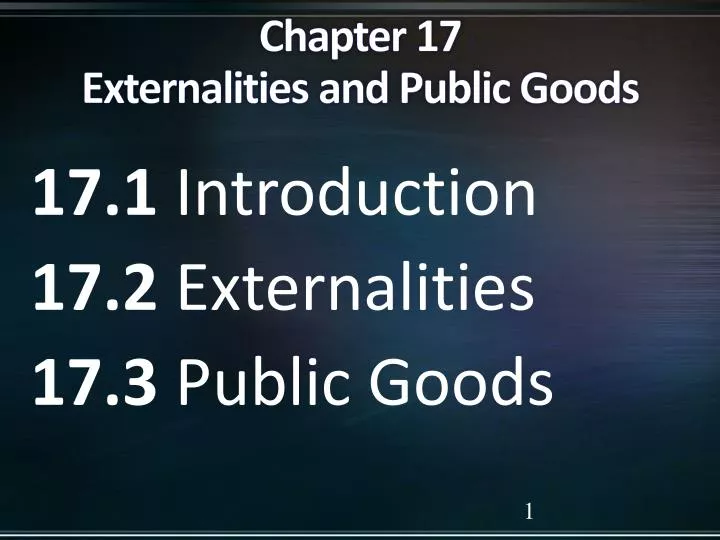 chapter 17 externalities and public goods