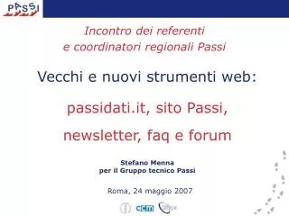 incontro dei referenti e coordinatori regionali passi