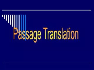 Passage Translation