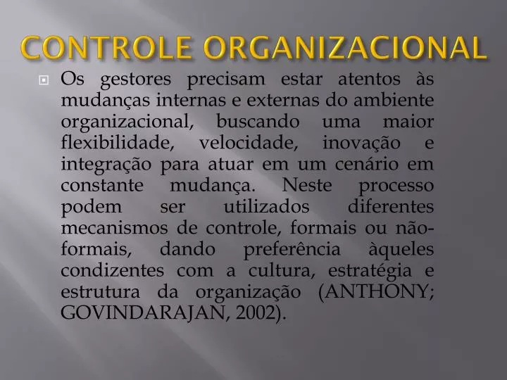 controle organizacional