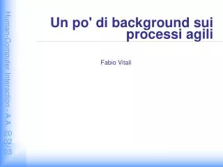 un po di background sui processi agili