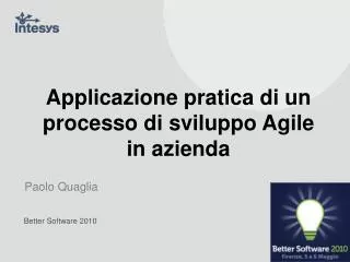 applicazione pratica di un processo di sviluppo agile in azienda