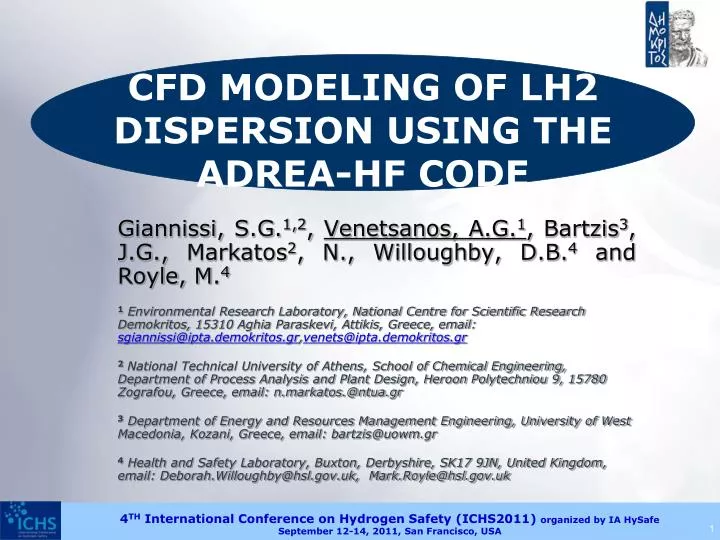 cfd modeling of lh2 dispersion using the adrea hf code