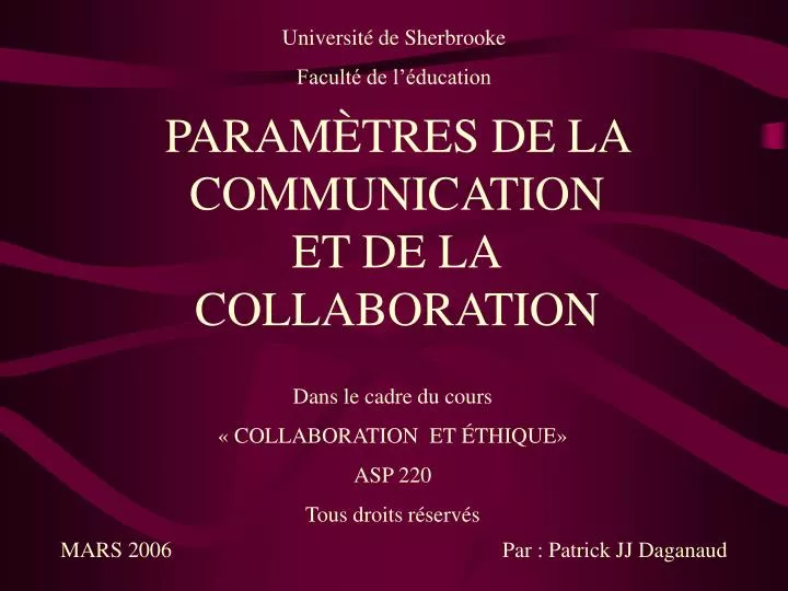 param tres de la communication et de la collaboration