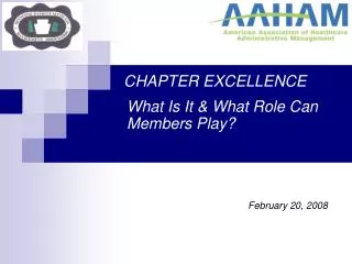 CHAPTER EXCELLENCE
